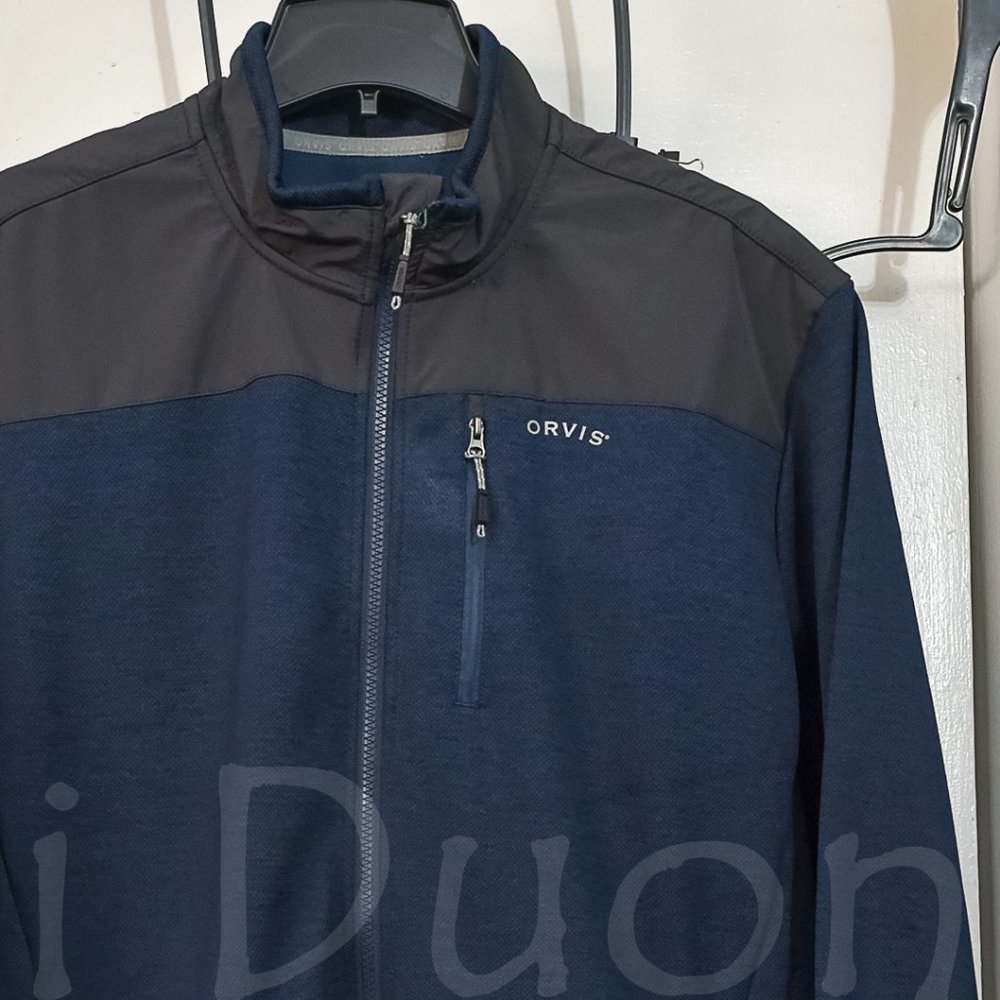 Orvis men bonded mesh full-zip Jacket BLUE - Picture 3 of 12